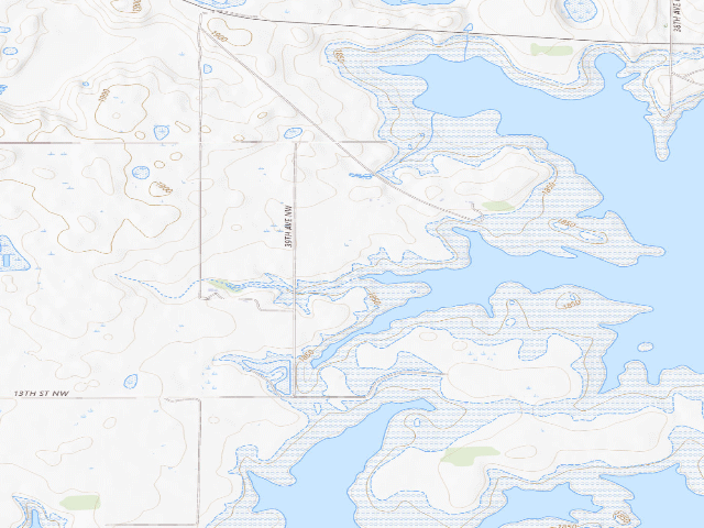 USGS topographic map of de Trobriand WMA (McLean County)