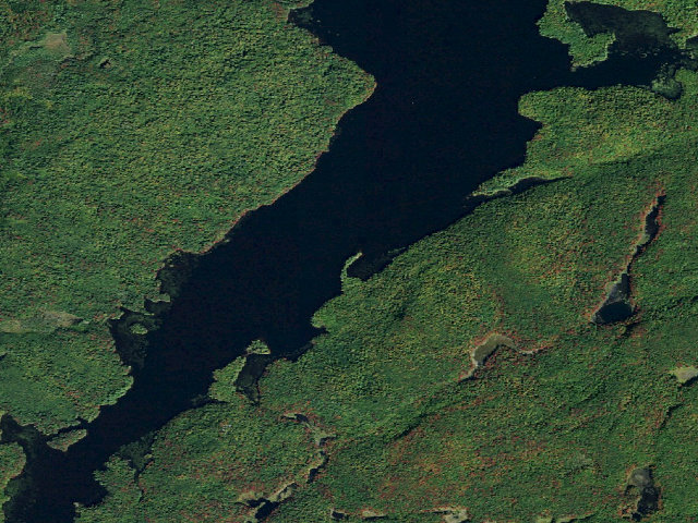 Aerial image of Dead Creek Flow Primitive Campsite 32 (Five Ponds Wilderness)