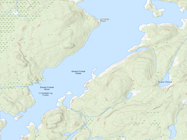 USGS topographic map of Dead Creek Flow Primitive Campsite 32 (Five Ponds Wilderness)
