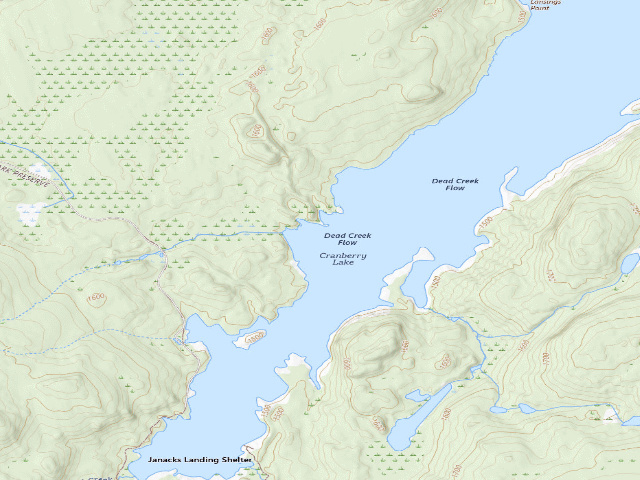 USGS topographic map of Dead Creek Flow Primitive Campsite 39 (Five Ponds Wilderness)