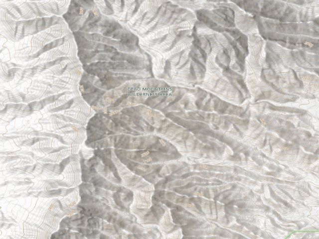 USGS topographic map of Dead Mountains Wilderness