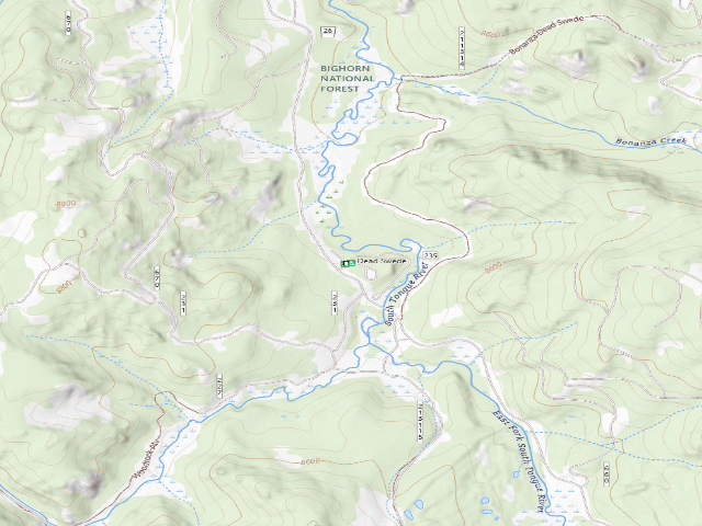 USGS topographic map of Dead Swede Campground