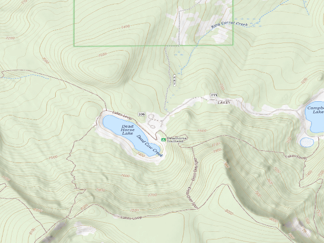 USGS topographic map of Deadhorse Lake Campground / Trailhead