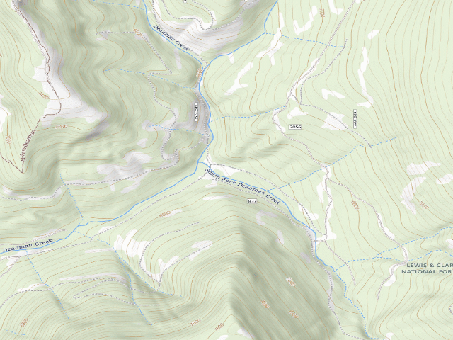 USGS topographic map of Deadman Creek-002B