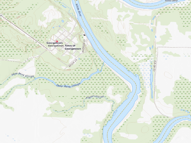 USGS topographic map of Deep Bank Slough Camping Area