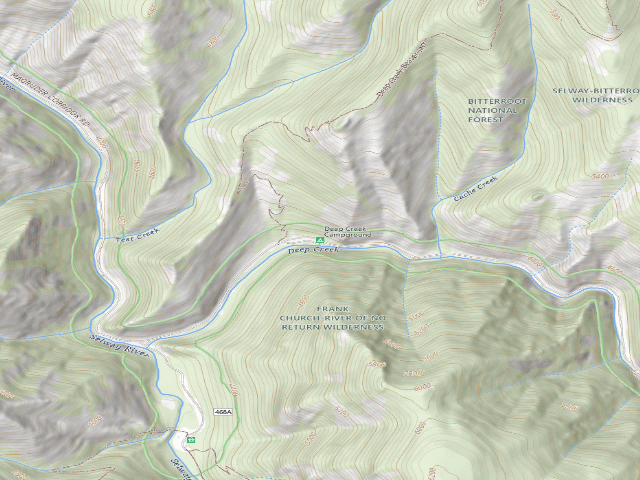 USGS topographic map of Deep Creek Campground