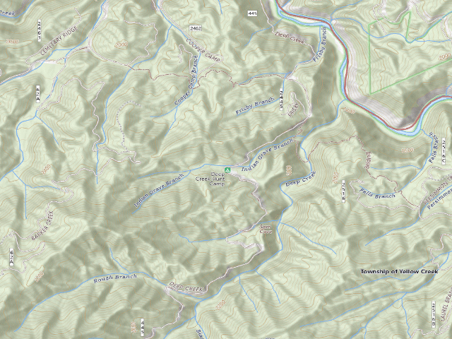 USGS topographic map of Deep Creek Hunt Camp