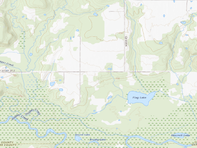 USGS topographic map of Deep Fork WMA Entrance 1 Camping (Deep Fork WMA)