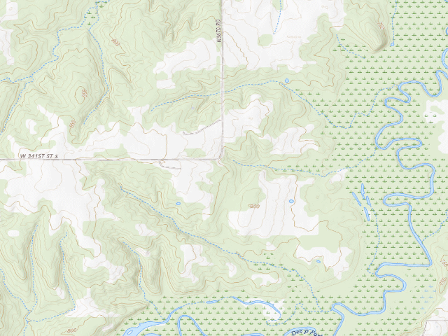 USGS topographic map of Deep Fork WMA Entrance 10 Camping (Deep Fork WMA)