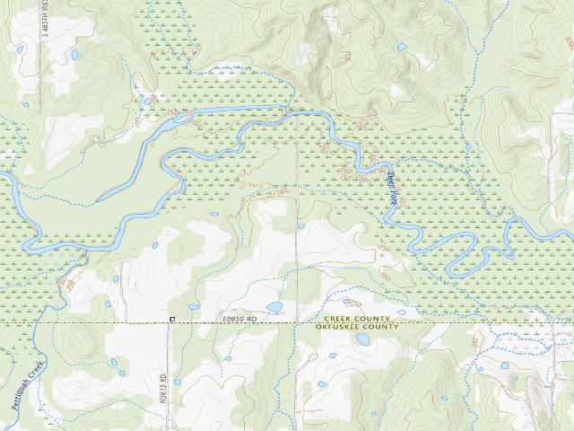 USGS topographic map of Deep Fork WMA Entrance 15 Camping (Deep Fork WMA)