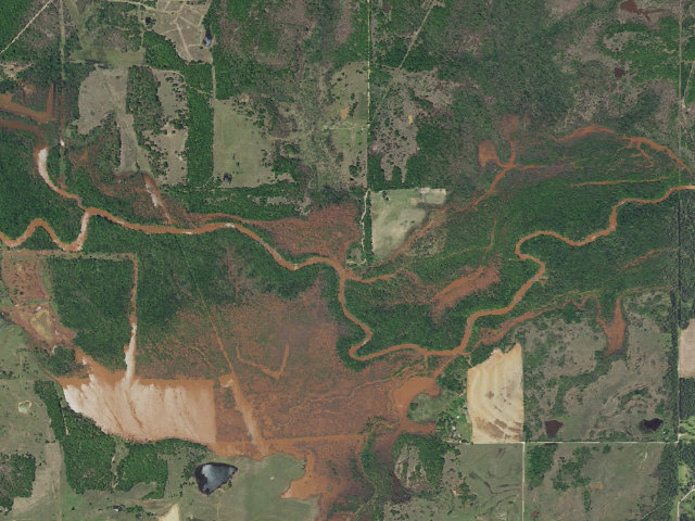 Aerial image of Deep Fork WMA Entrance 16 Camping (Deep Fork WMA)