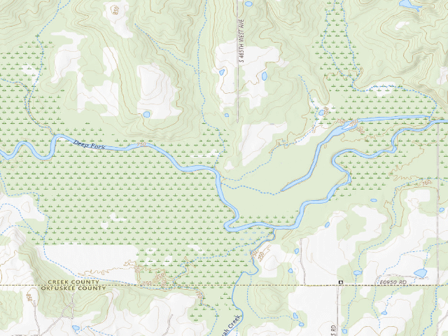 USGS topographic map of Deep Fork WMA Entrance 16 Camping (Deep Fork WMA)