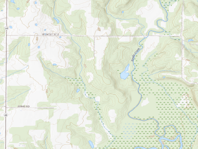 USGS topographic map of Deep Fork WMA Entrance 5 Camping (Deep Fork WMA)