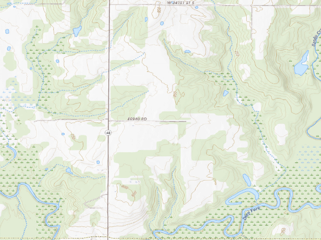 USGS topographic map of Deep Fork WMA Entrance 7 Camping (Deep Fork WMA)
