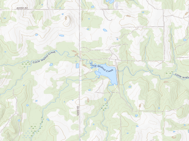 USGS topographic map of Deep Fork WMA Entrance 8 Camping (Deep Fork WMA)