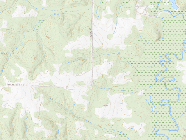 USGS topographic map of Deep Fork WMA Entrance 9 Camping (Deep Fork WMA)