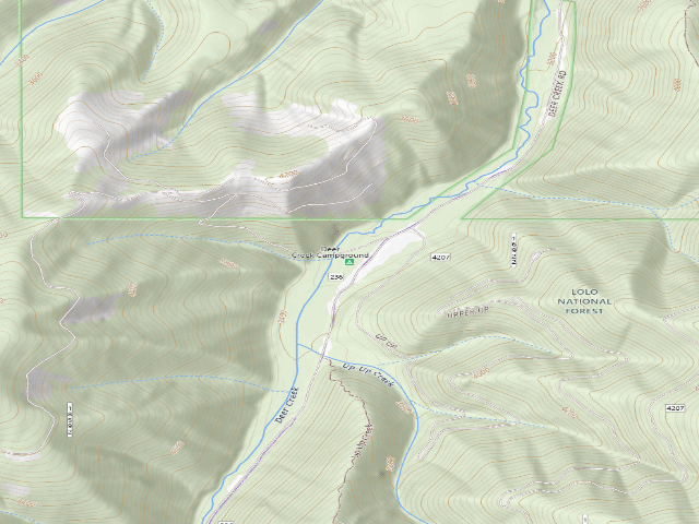 USGS topographic map of Deer Creek Campground