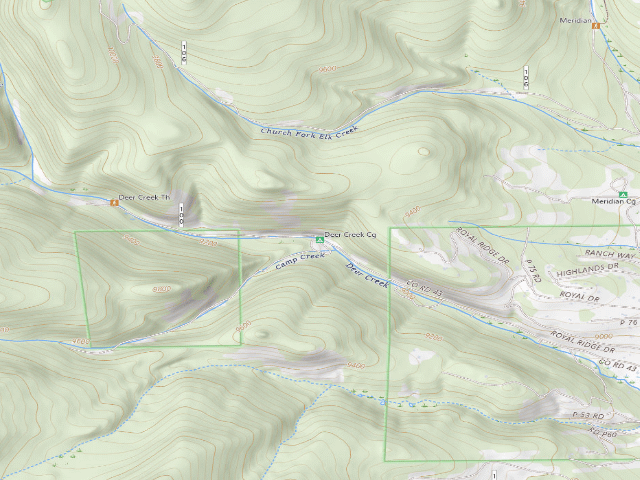 USGS topographic map of Deer Creek Cg
