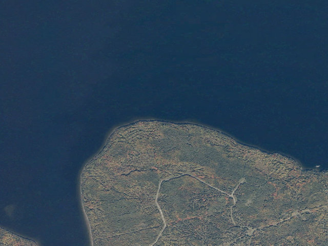Aerial image of Deer Island (Moosehead Lake Shoreline Public Land)