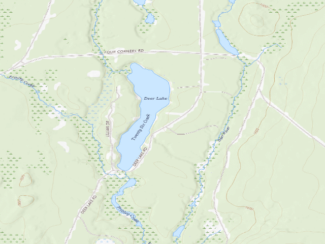 USGS topographic map of Deer Lake State Forest Campground