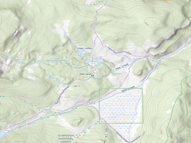 USGS topographic map of Deer Lakes Campground
