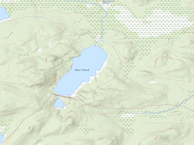 USGS topographic map of Deer Pond Site 2 (Saranac Lakes Wild Forest)