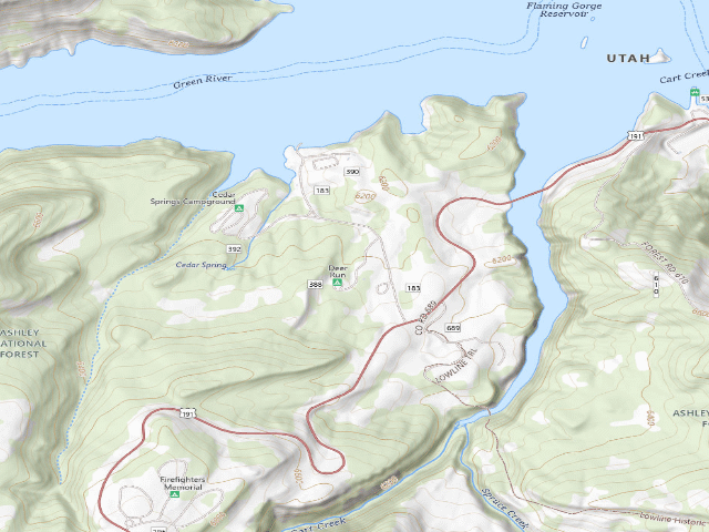 USGS topographic map of Deer Run Campground