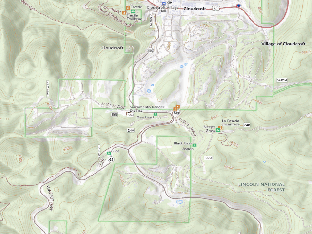 USGS topographic map of Deerhead Campground