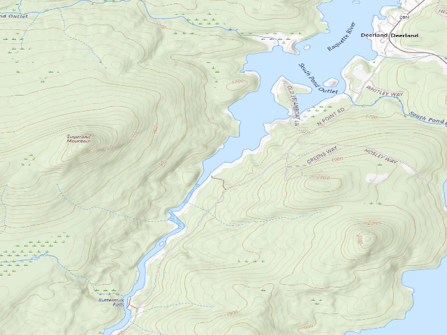 USGS topographic map of Deerland Tent Site 1 [DEC #12698] (Sargent Ponds Wild Forest)
