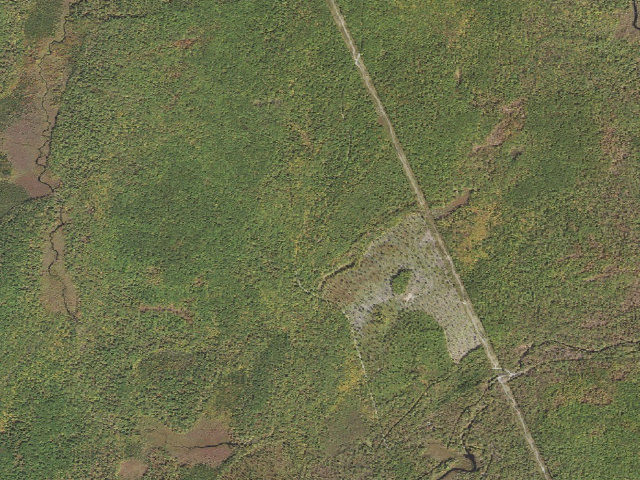 Aerial image of Delaware State Forest roadside campsite E009 Highline