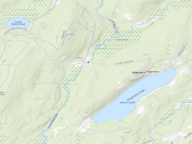 USGS topographic map of Delaware State Forest roadside campsite E013 CCC Camp