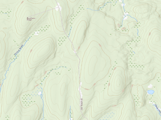 USGS topographic map of Delaware State Forest roadside campsite O022 Wallowing Hole