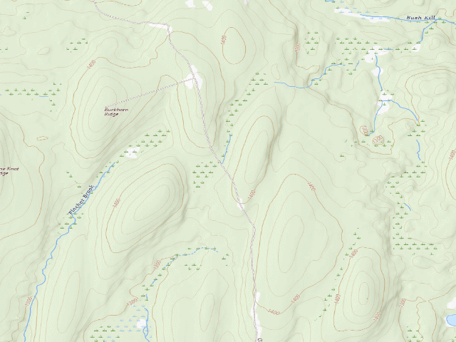 USGS topographic map of Delaware State Forest roadside campsite O024 Half Mile