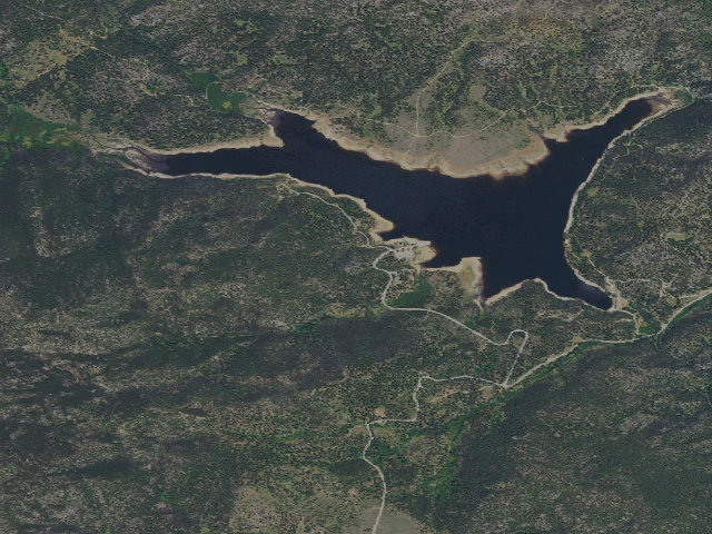 Aerial image of Delmoe Lake Campground