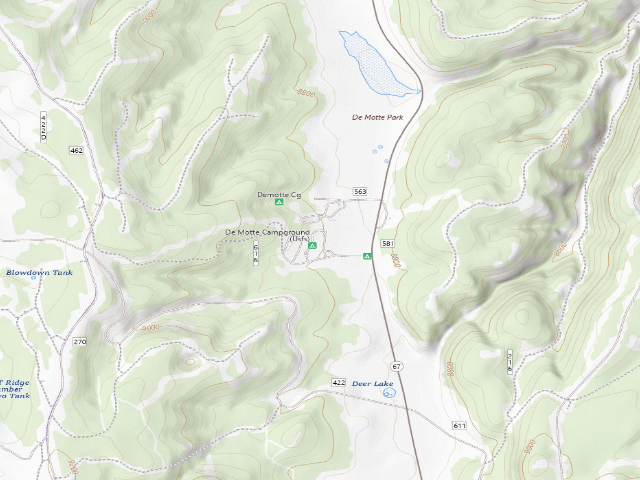 USGS topographic map of Demotte Campground