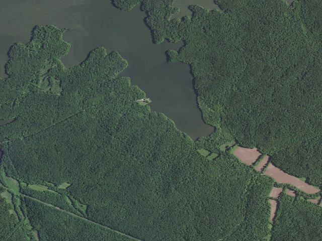 Aerial image of Demumbers Bay Backcountry Camping