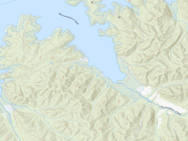 USGS topographic map of Demumbers Bay Backcountry Camping
