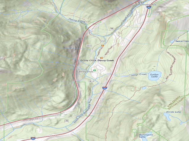 USGS topographic map of Denny Creek