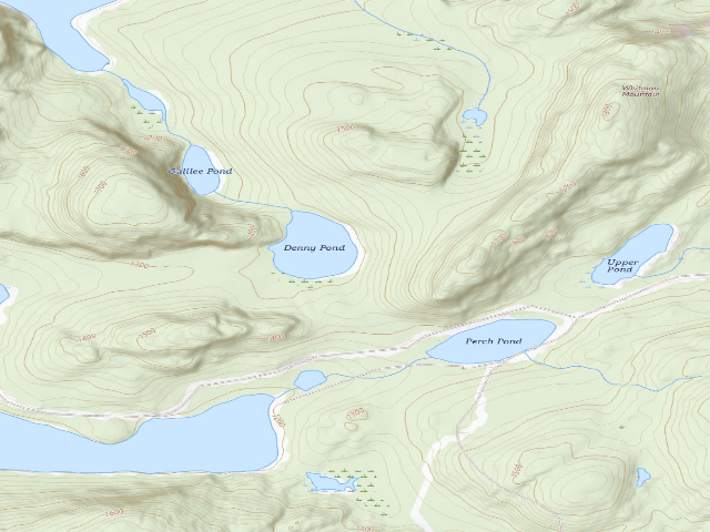 USGS topographic map of Denny East 1 (Deboullie Public Land)