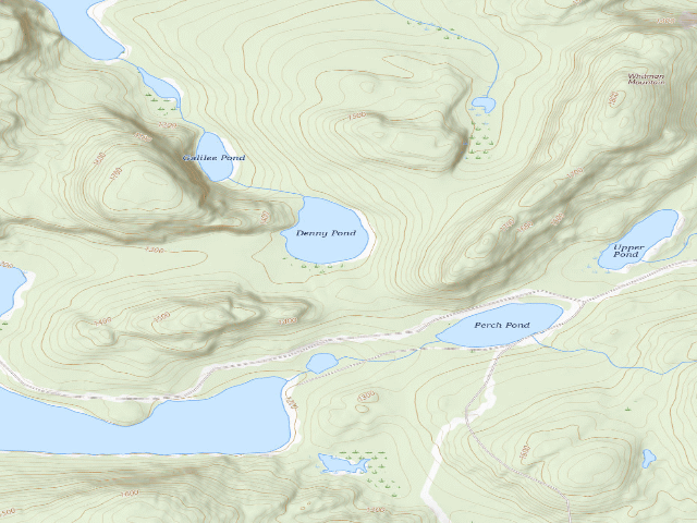 USGS topographic map of Denny Pond (Deboullie Public Land)