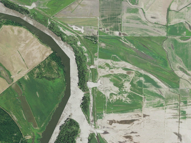Aerial image of Deroin Bend Conservation Area