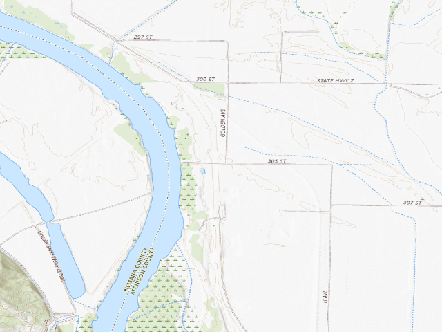 USGS topographic map of Deroin Bend Conservation Area