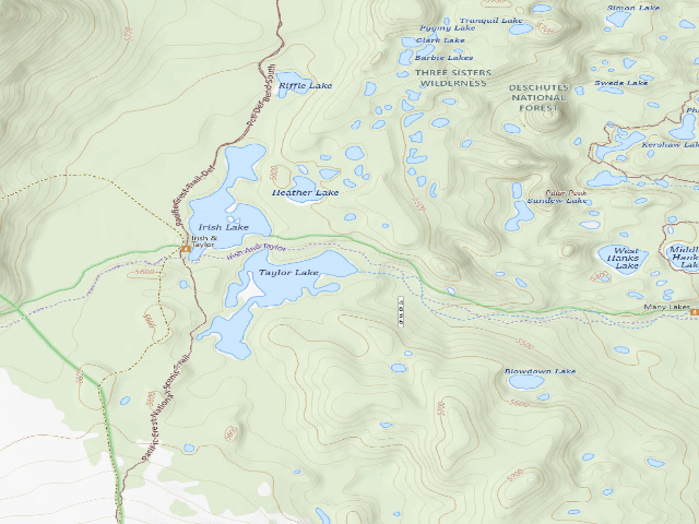 USGS topographic map of Deschutes National Forest