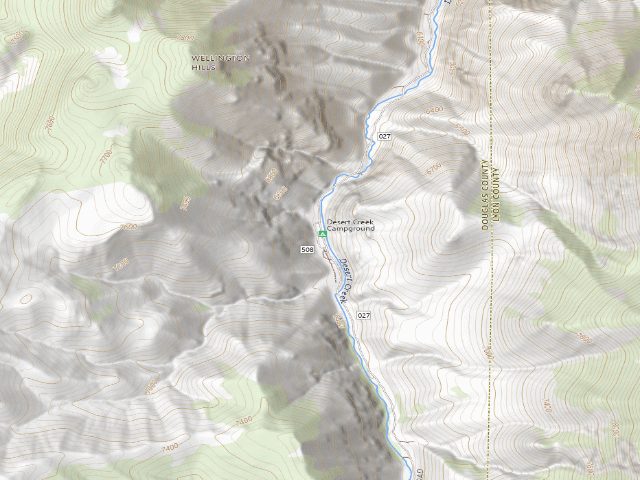 USGS topographic map of Desert Creek Campground
