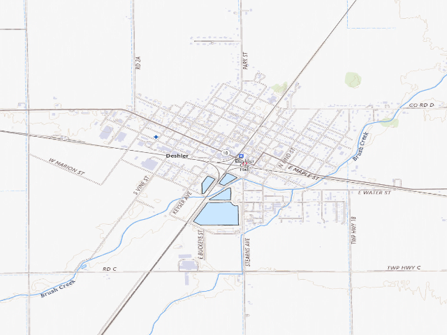 USGS topographic map of Deshler Crossroads Park
