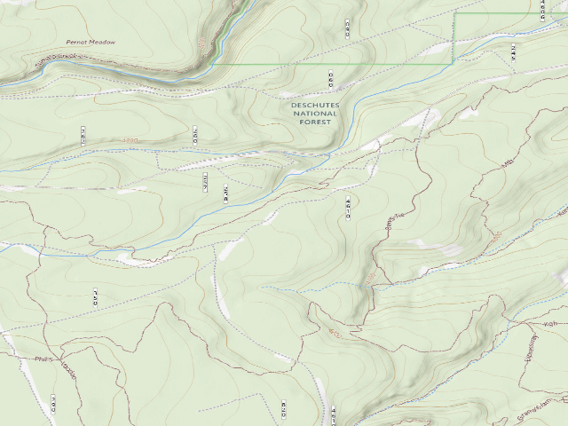 USGS topographic map of Deshutes National Forest