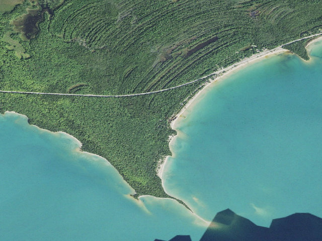 Aerial image of DeTour State Forest Campground