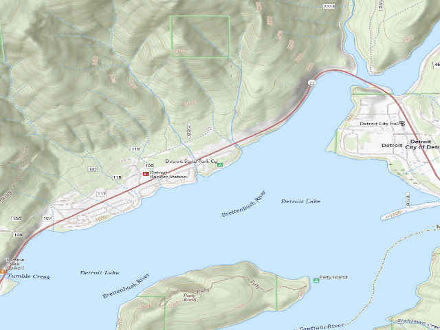 USGS topographic map of Detroit State Park