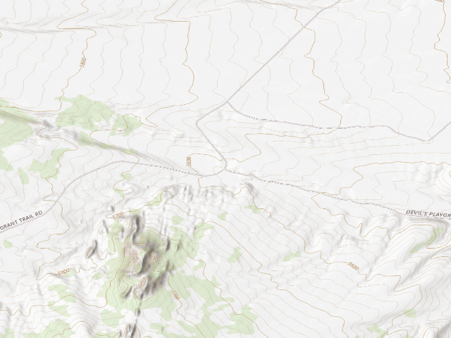 USGS topographic map of Devil'S Playground Designated Routes