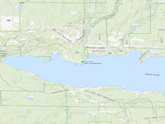 USGS topographic map of Devil Track Lake Campground